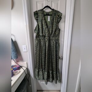 NWT Lane Bryant Lurex Shimmer Surplice Neck Maxi Dress size 20